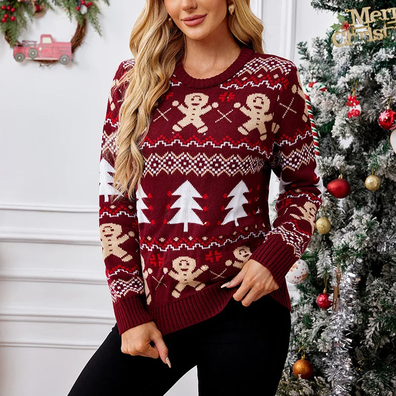 Women's red Winter Christmas Sweater 1