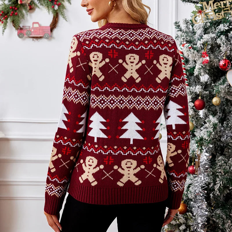Women's red Winter Christmas Sweater 4