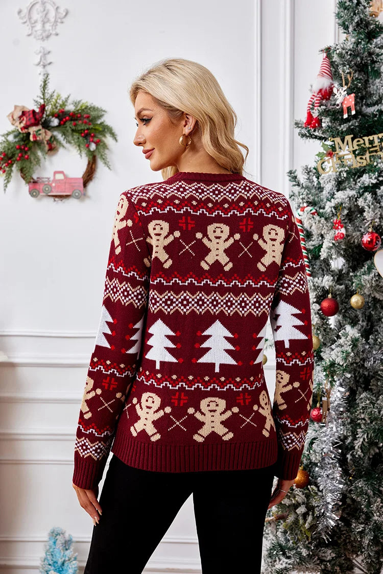 Women's red Winter Christmas Sweater 6