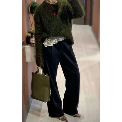 Women y2k Fairy Satin Wide Leg Pants Silk Casual Dressy Long Flowy Pants Elastic High Waisted Loose Soft Straight Leg Trousers 0
