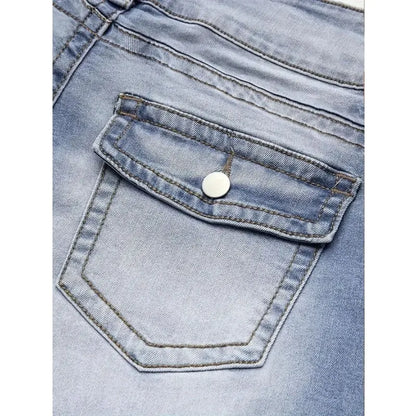 Womens Jeans Y2k Jeans Blue Denim Pants Straight Leg Stretch Fabric Slim Fit High Waist Retro Style Casual Wear 5