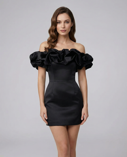 Wood Ear Strapless Dress – Unique Design for Versatile Party Occasions 1