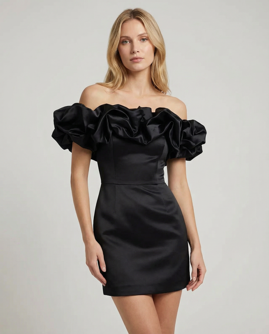 Wood Ear Strapless Dress – Unique Design for Versatile Party Occasions 2