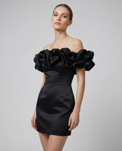 Wood Ear Strapless Dress – Unique Design for Versatile Party Occasions 3