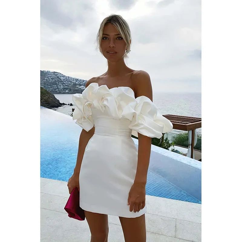 Wood Ear Strapless Dress – Unique Design for Versatile Party Occasions 4