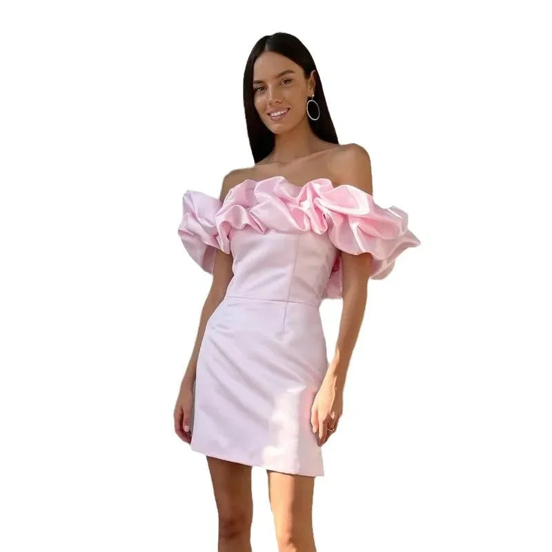 Wood Ear Strapless Dress – Unique Design for Versatile Party Occasions 7