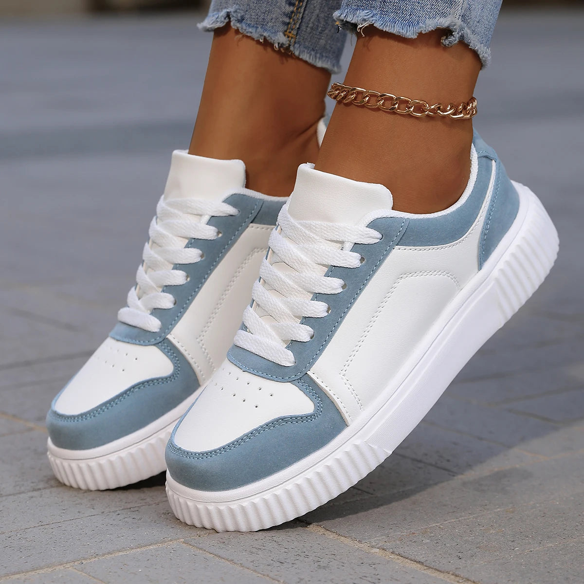 YRZL Womens Sneakers Autumn White Shoes Lightweight Thick Sole Non Slip Skatebaord Shoes Unisex Casual Sports Shoes for Man 0