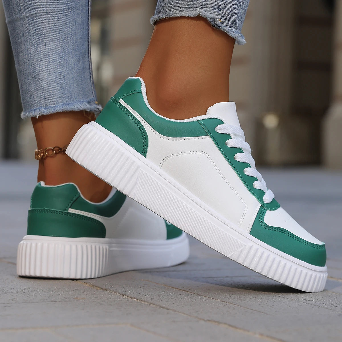 YRZL Womens Sneakers Autumn White Shoes Lightweight Thick Sole Non Slip Skatebaord Shoes Unisex Casual Sports Shoes for Man 1