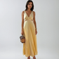 Yellow Pleated Maxi Dress 1