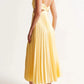 Yellow Pleated Maxi Dress 3