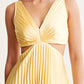 Yellow Pleated Maxi Dress 4