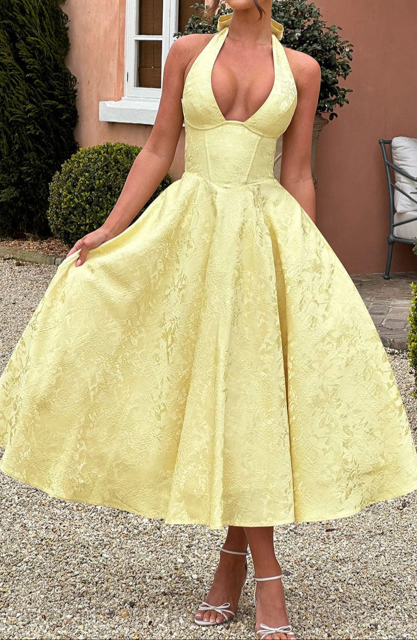 Yellow Triana Midi Dress 0
