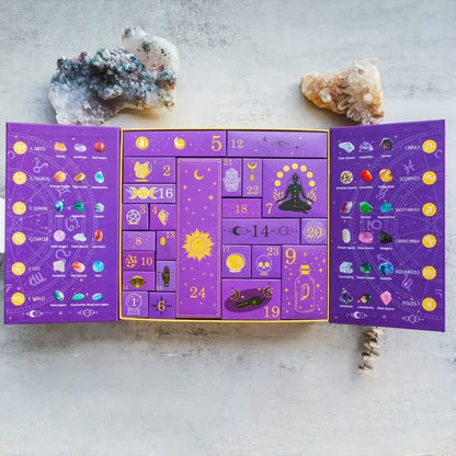 Advent Calendar Healing Crystal 24 Day Countdown Box Spiritual Gift - Image 1