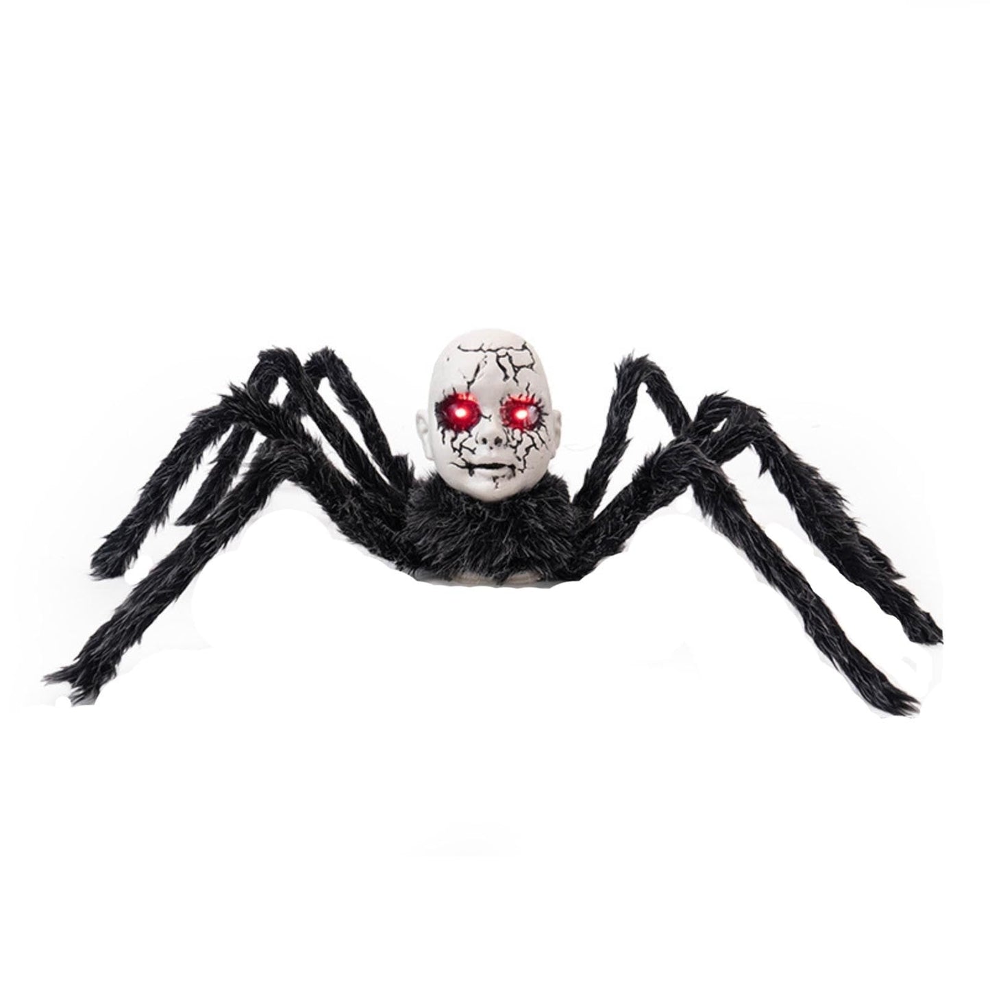 Animatronic Spider Prop Doll Face Glowing Red Eyes Halloween Decor - Image 5