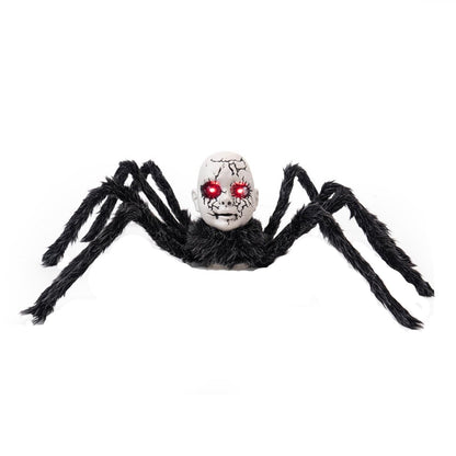 Animatronic Spider Prop Doll Face Glowing Red Eyes Halloween Decor - Image 5