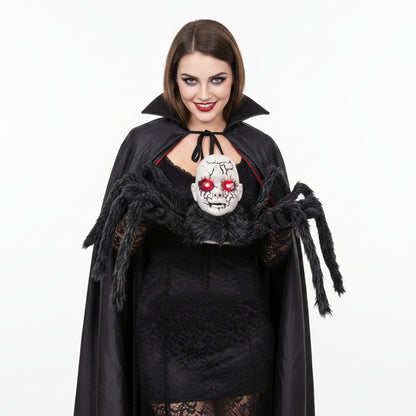 Animatronic Spider Prop Doll Face Glowing Red Eyes Halloween Decor - Image 9