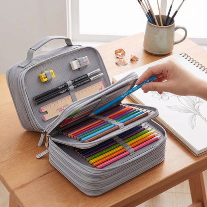 Pencil Case Zippered Holder Large Capacity Art Supply Organizer - hero