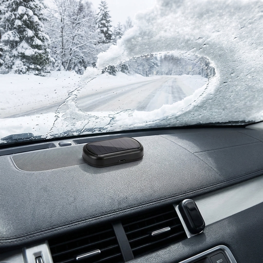 Automatic Car De-Icer Solar Powered Dashboard Unit Black - Image 1