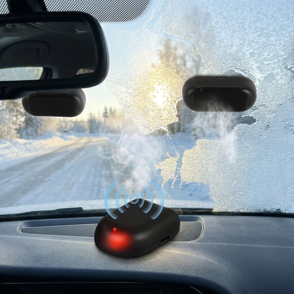 Automatic Car De-Icer Solar Powered Dashboard Unit Black - Image 2