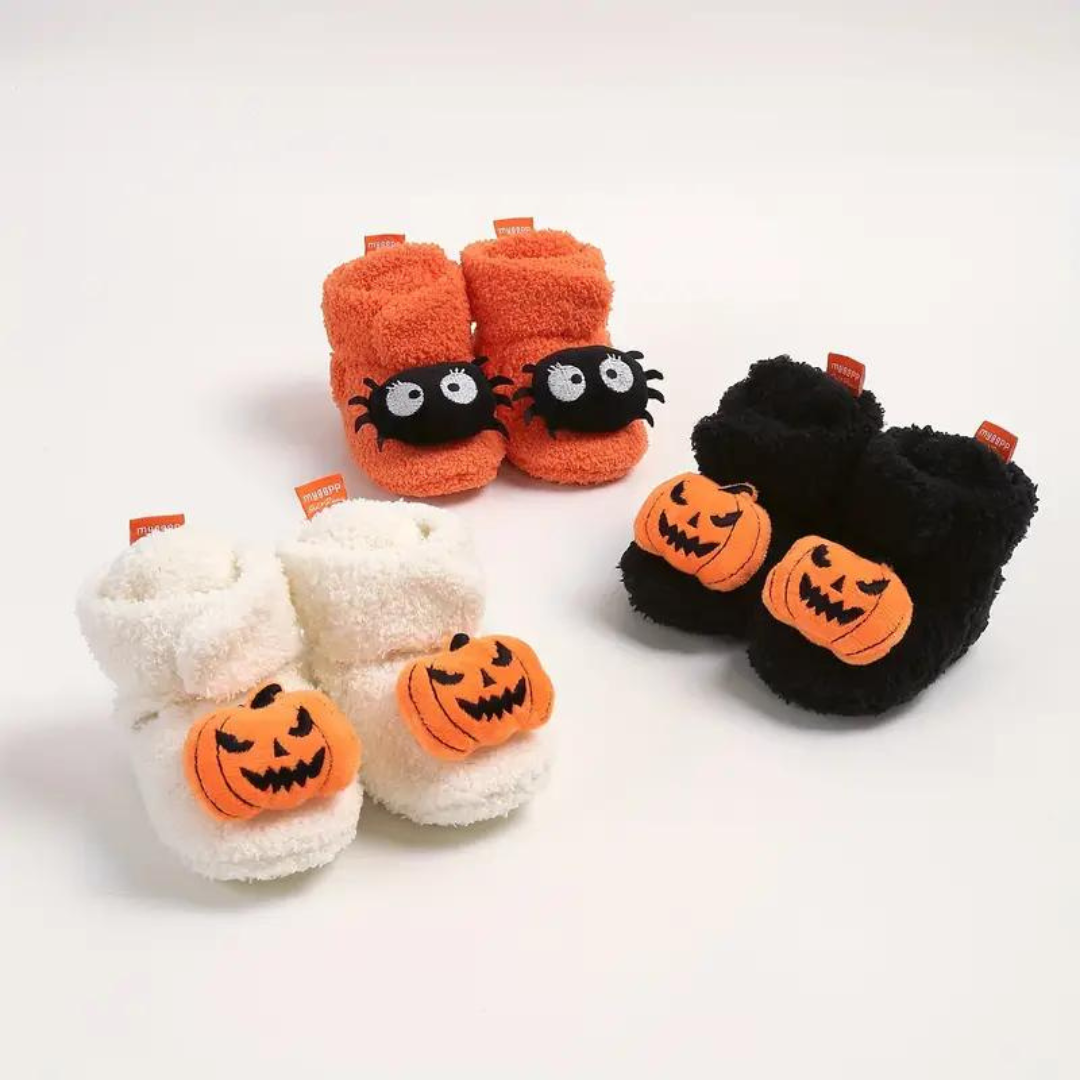 Baby Booties Slippers Childrens Fleece Soft Plush Halloween - Image 1