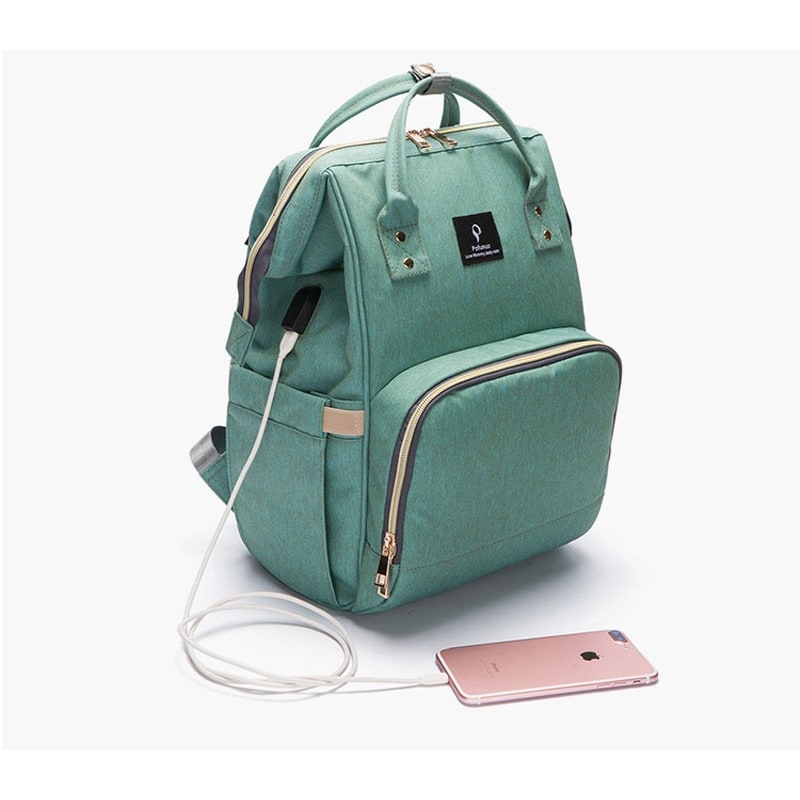 Backpack Insulated Diaper Bag Baby Stroller USB Travel - Image 1