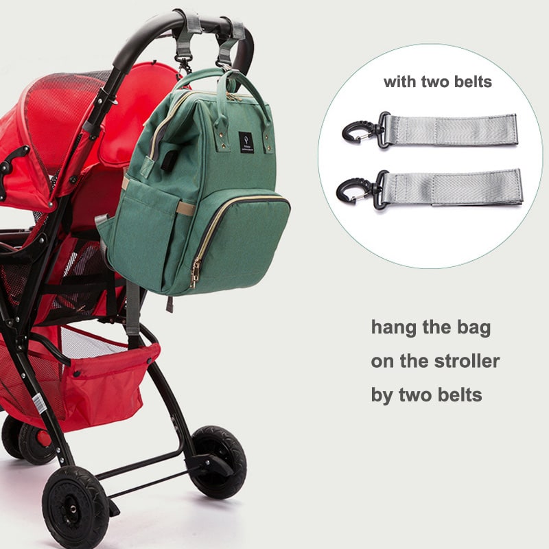 Backpack Insulated Diaper Bag Baby Stroller USB Travel - Image 10