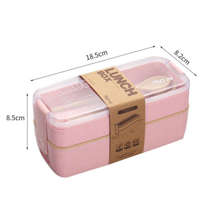 Bento Lunch Box with Cutlery Light Blue Plastic Clear Lid - Image 13