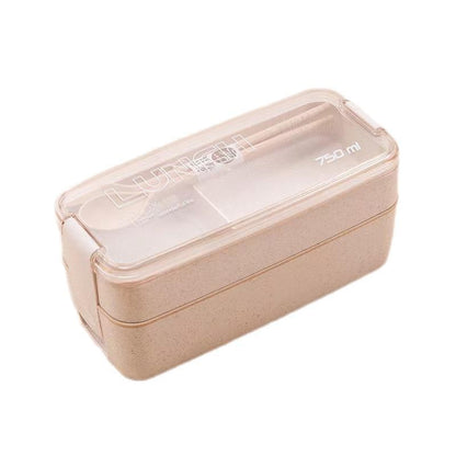 Bento Lunch Box with Cutlery Light Blue Plastic Clear Lid - Image 22