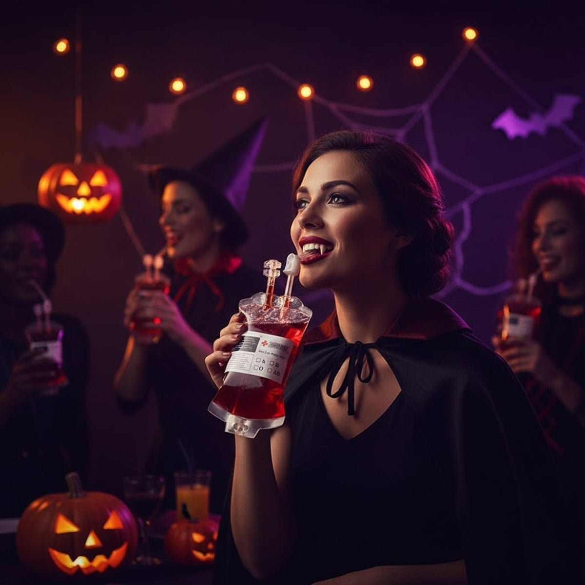 Blood Bag Drink Pouch Halloween Party Supplies Pouches With Syringe For Decorations And Favors - Image 1