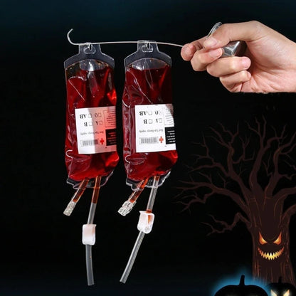 Blood Bag Drink Pouch Halloween Party Supplies Pouches With Syringe For Decorations And Favors - Image 3