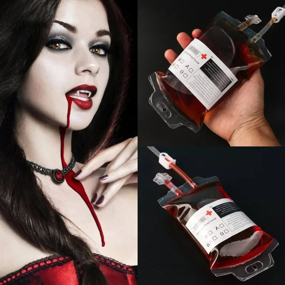 Blood Bag Drink Pouch Halloween Party Supplies Pouches With Syringe For Decorations And Favors - Image 4