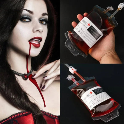 Blood Bag Drink Pouch Halloween Party Supplies Pouches With Syringe For Decorations And Favors - Image 4