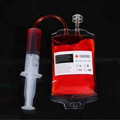 Blood Bag Drink Pouch Halloween Party Supplies Pouches With Syringe For Decorations And Favors - Image 2