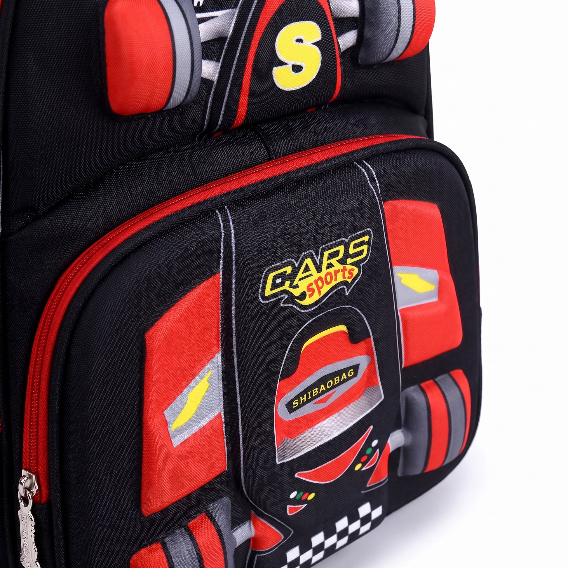 School Bag Primary 3D Racing Car Backpack 3d - detail