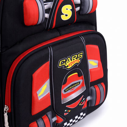 School Bag Primary 3D Racing Car Backpack 3d - detail