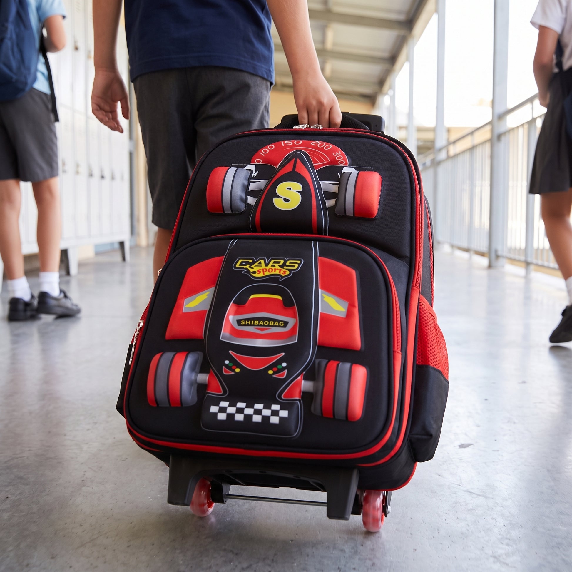 School Bag Primary 3D Racing Car Backpack 3d - hero