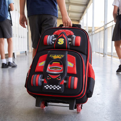 School Bag Primary 3D Racing Car Backpack 3d - hero