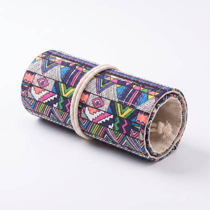 Pencil Case Pencil Holder Canvas Material Roll Up Pencil Roll - angle