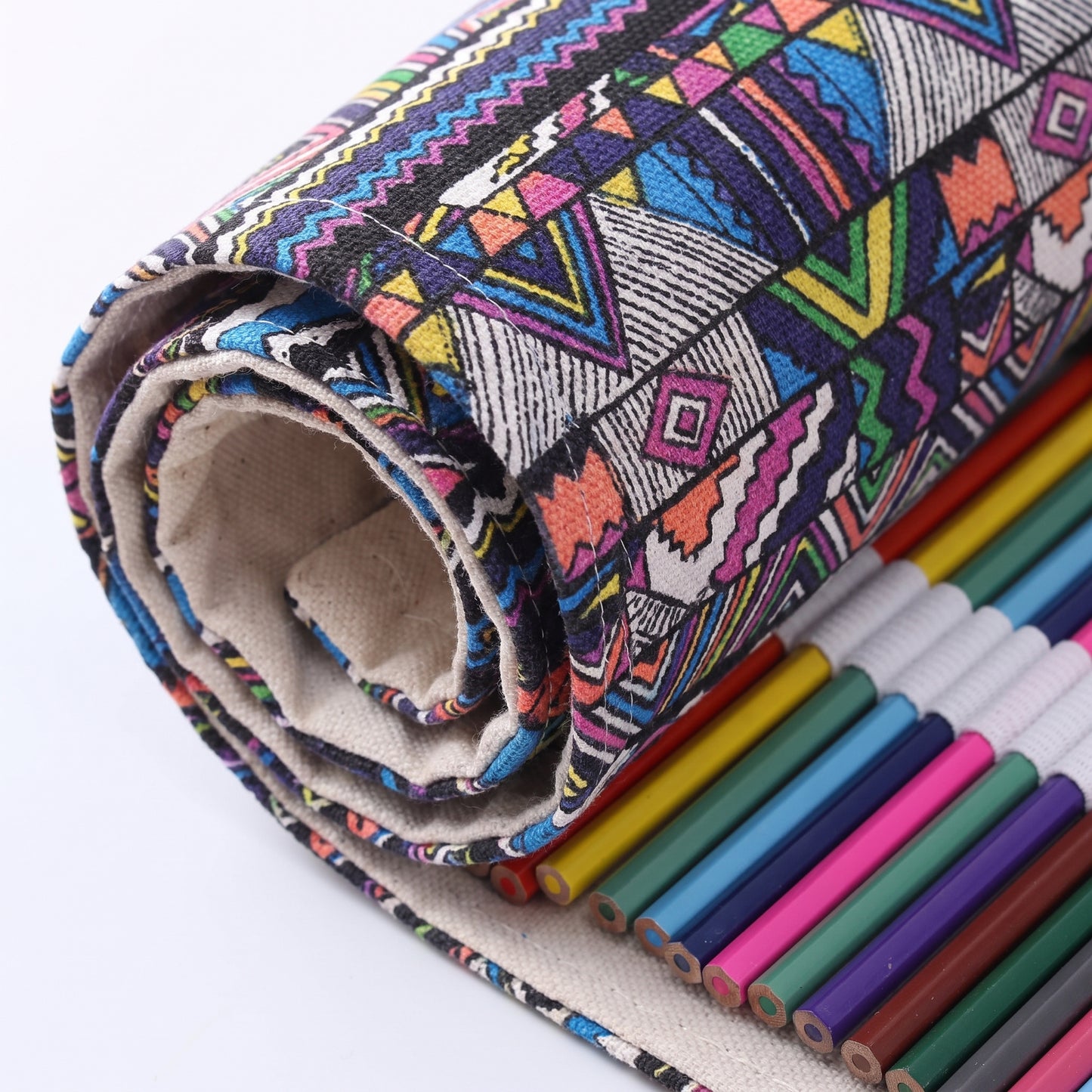 Pencil Case Pencil Holder Canvas Material Roll Up Pencil Roll - detail