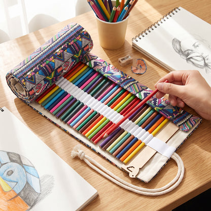 Pencil Case Pencil Holder Canvas Material Roll Up Pencil Roll - hero