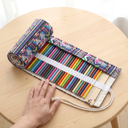 Pencil Case Pencil Holder Canvas Material Roll Up Pencil Roll - scale