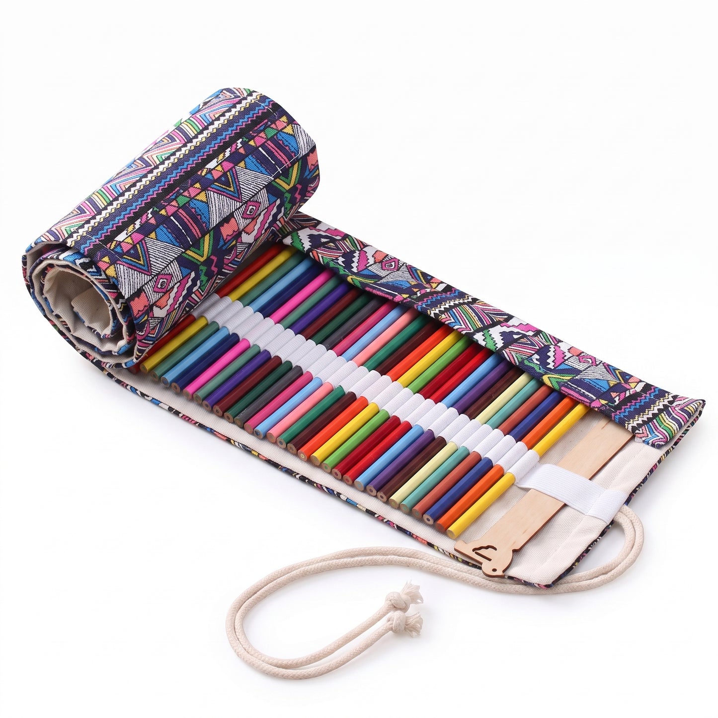 Pencil Case Pencil Holder Canvas Material Roll Up Pencil Roll - studio