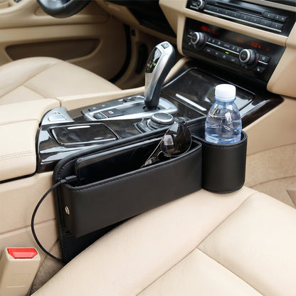 Car Storage Interior Seat Gap Filler Organizer Cup Holder - in-use