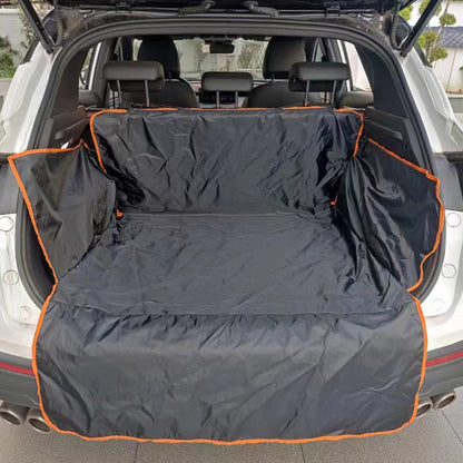 Car Trunk Protector For Pets Boot Liner With Side Flaps Black Orange Trim - Image 3