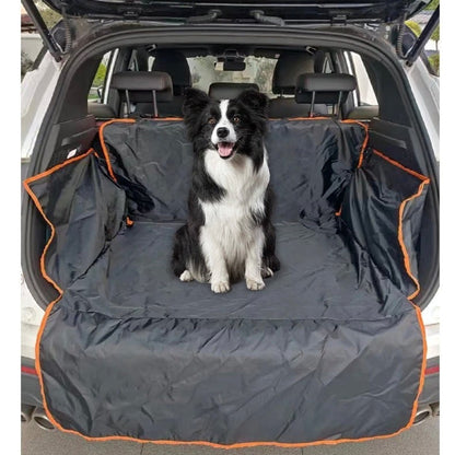 Car Trunk Protector For Pets Boot Liner With Side Flaps Black Orange Trim - Image 1