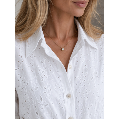 Casual Midi Dress with Collared Short-Sleeve and Button-Front Closure - Image 3