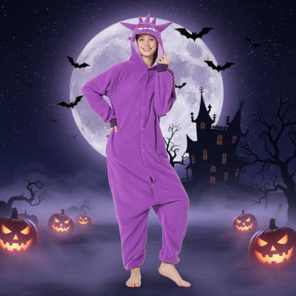 Character Onesie Pajamas Kids' Halloween Christmas With Hood And Fleece For Xmas Party - Image 1