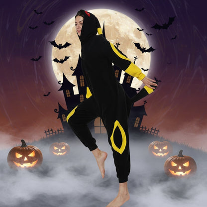 Character Onesie Pajamas Kids' Halloween Christmas With Hood And Fleece For Xmas Party - Image 3