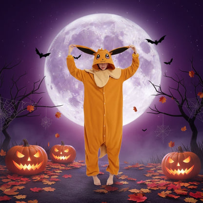 Character Onesie Pajamas Kids' Halloween Christmas With Hood And Fleece For Xmas Party - Image 9