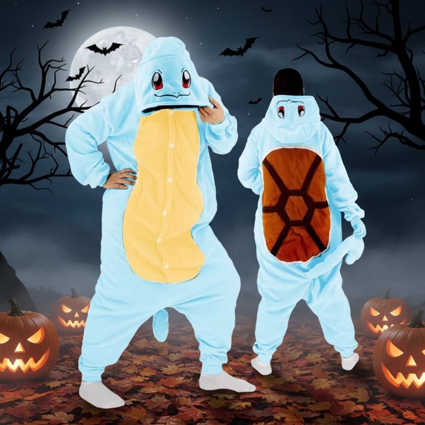 Character Onesie Pajamas Kids' Halloween Christmas With Hood And Fleece For Xmas Party - Image 6
